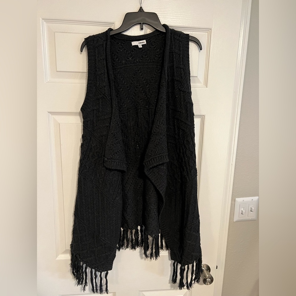 Sonoma Long Vest - Size L, Dark Gray